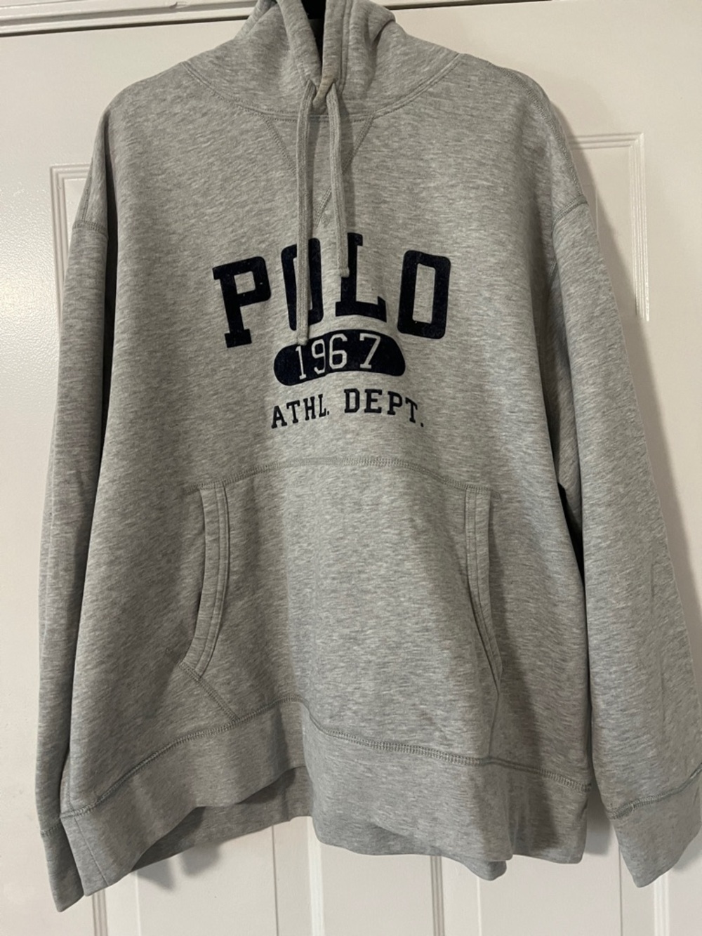 Polo by Ralph Lauren Gray Hoodie with Navy Athletic Logo